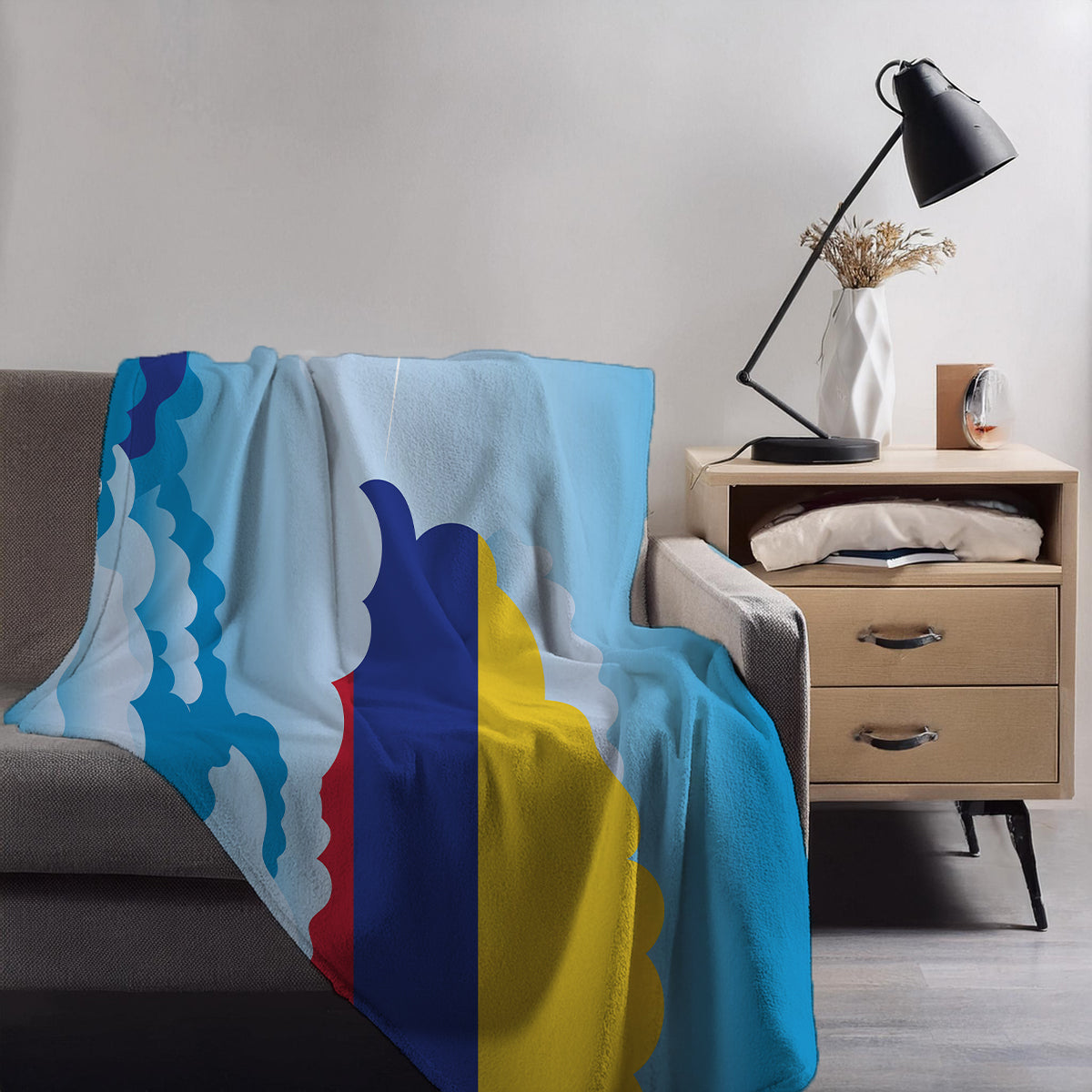 Colombia Day Clouds Blankets & Throws | Soft Premium Blankets | City Posters Plus