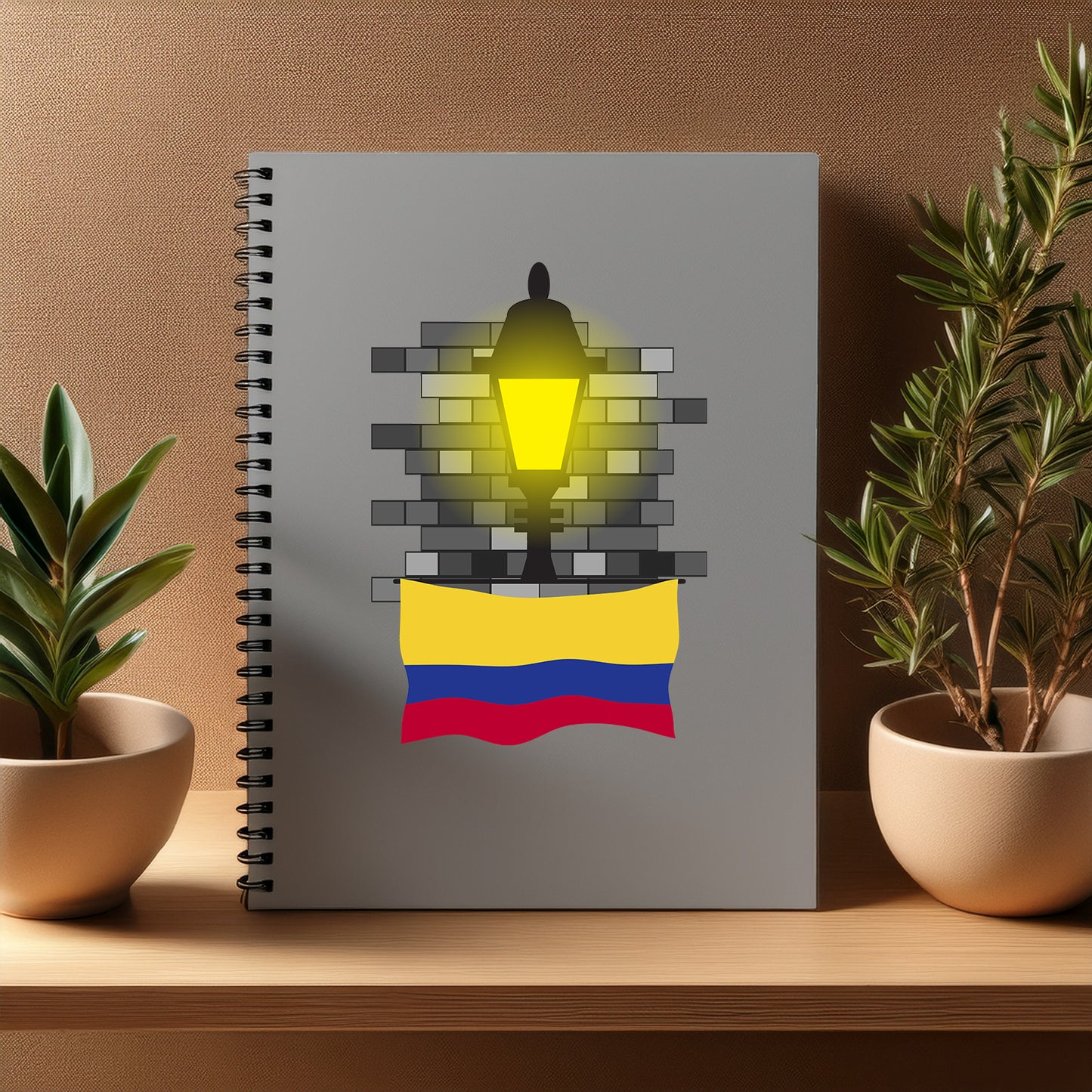Colombia  Street Lamp Bricks Notebook