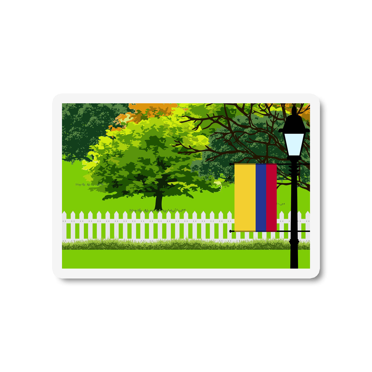 Colombia Trees Street Lamp Fridge Magnet