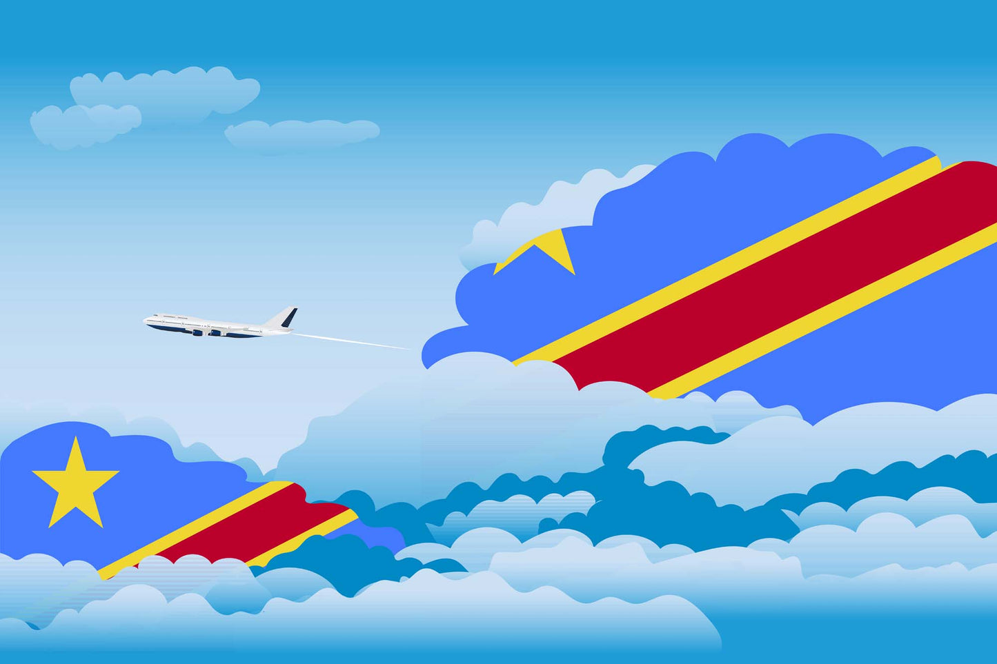Congo Democratic Republic of the Day Clouds Blankets & Throws | Soft Premium Blankets | City Posters Plus