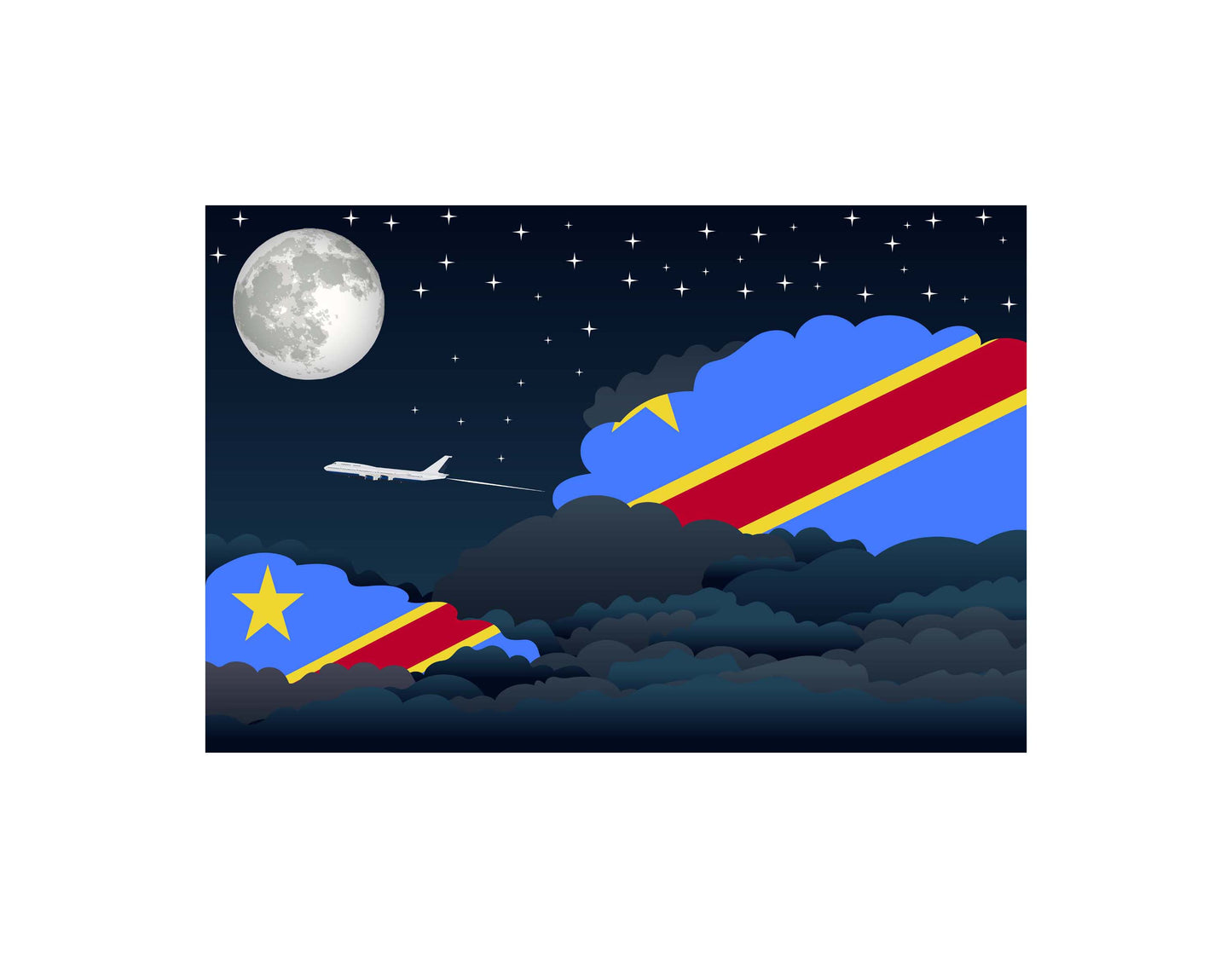 Congo Democratic Republic of the Night Clouds Blankets & Throws | Premium Soft Blankets | City Posters Plus