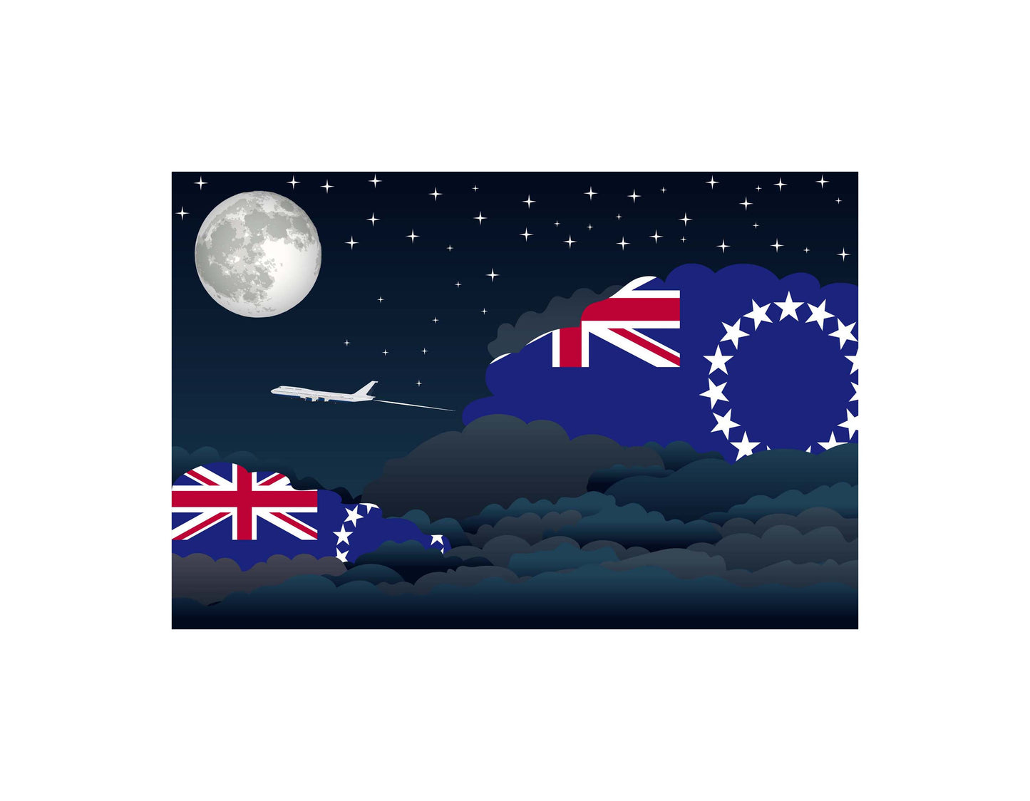 Cook Islands Night Clouds Blankets & Throws | Premium Soft Blankets | City Posters Plus