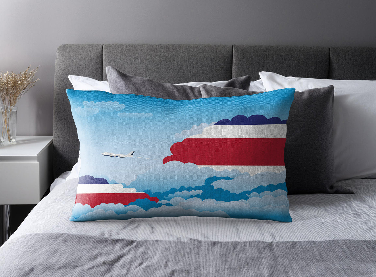 Costa Rica Day Clouds Pillow Case and Pillow Throw