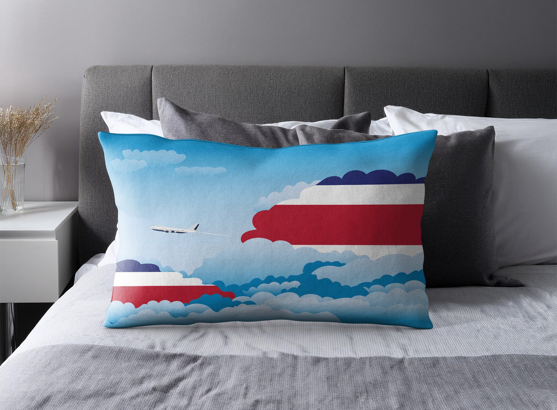 Costa Rica Day Clouds Pillow Case and Pillow Throw