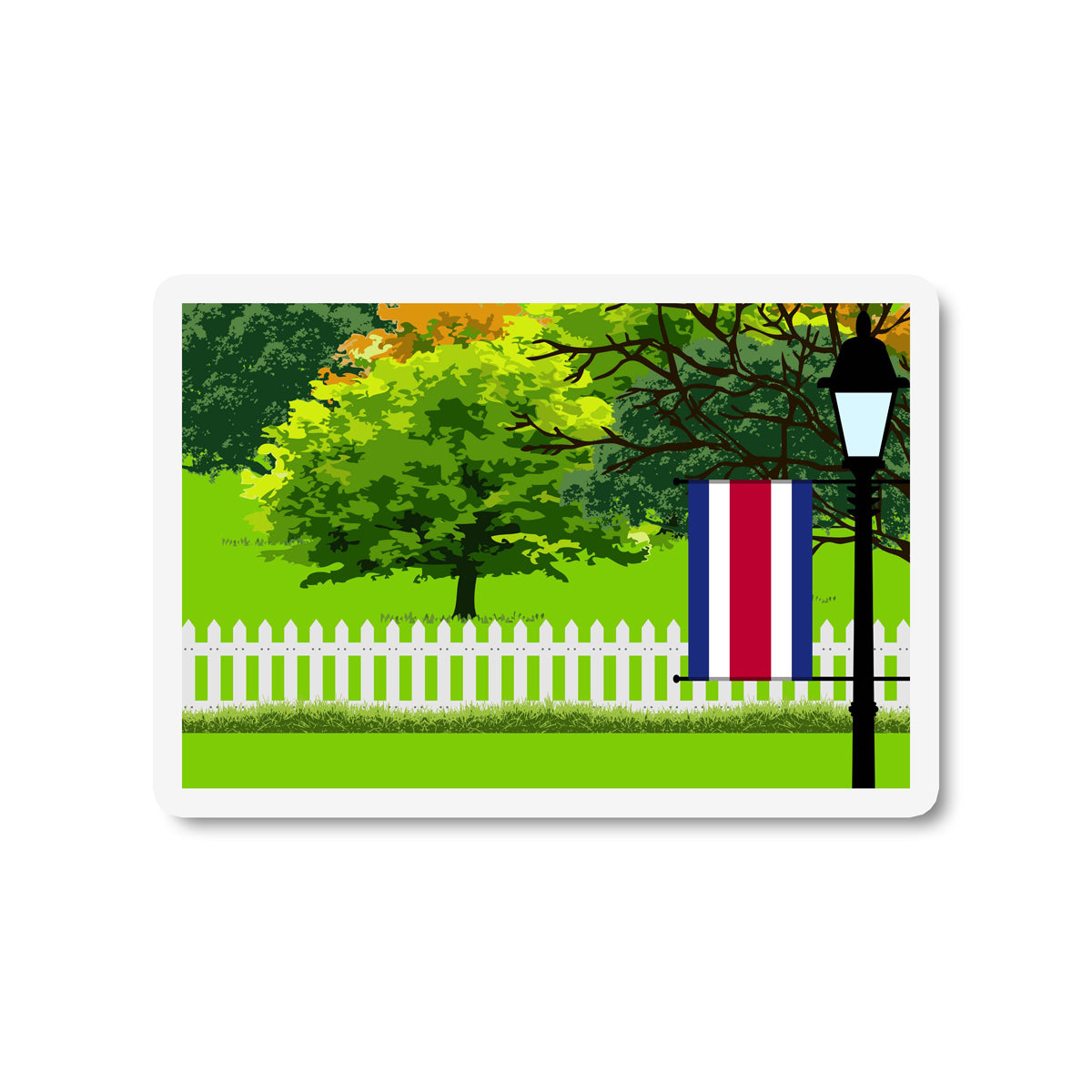 Costa Rica Trees Street Lamp Fridge Magnet