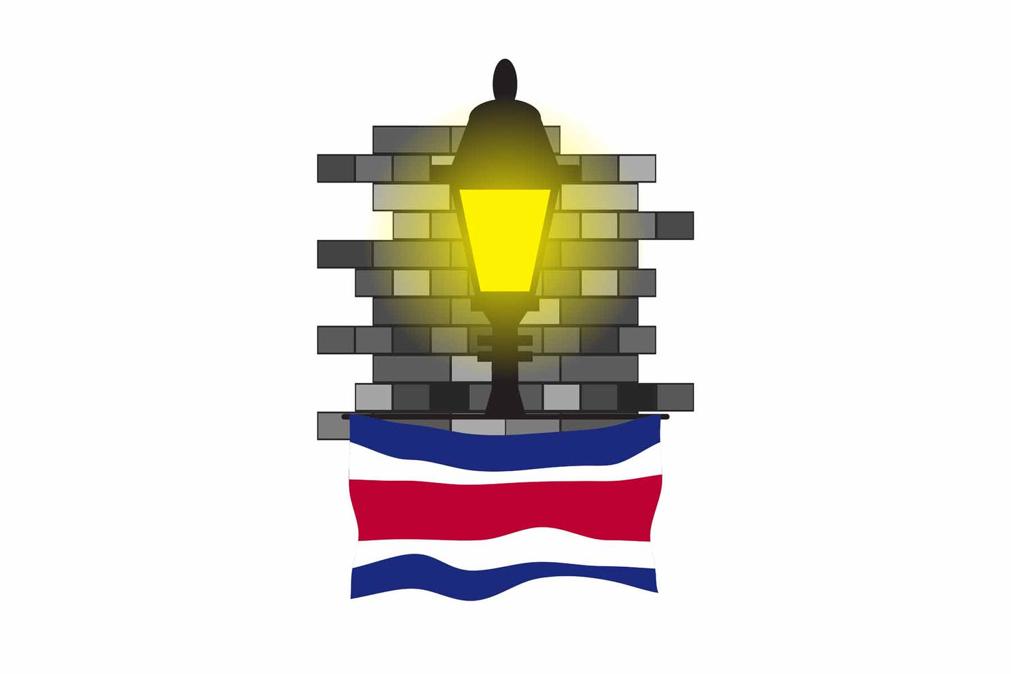 Costa Rica Street Lamp Bricks Fridge Magnet