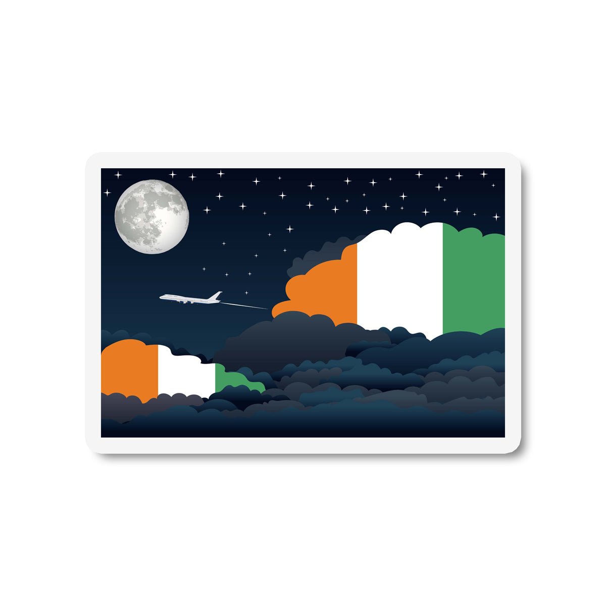 Cote DIvoire Night Clouds Fridge Magnet