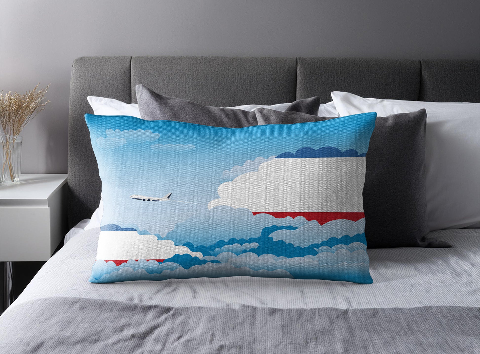 Crimea World Airplane Day Clouds Square & Rectangle Pillow Cases | Aviation Decorative Pillow Covers
