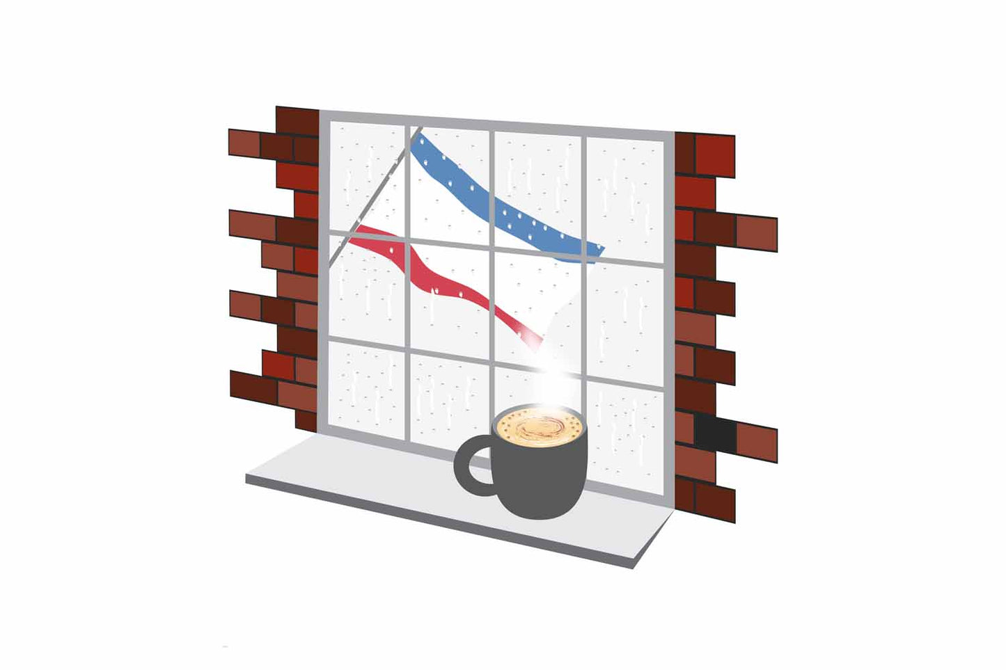 Crimea Coffee Rain Window Fridge Magnet