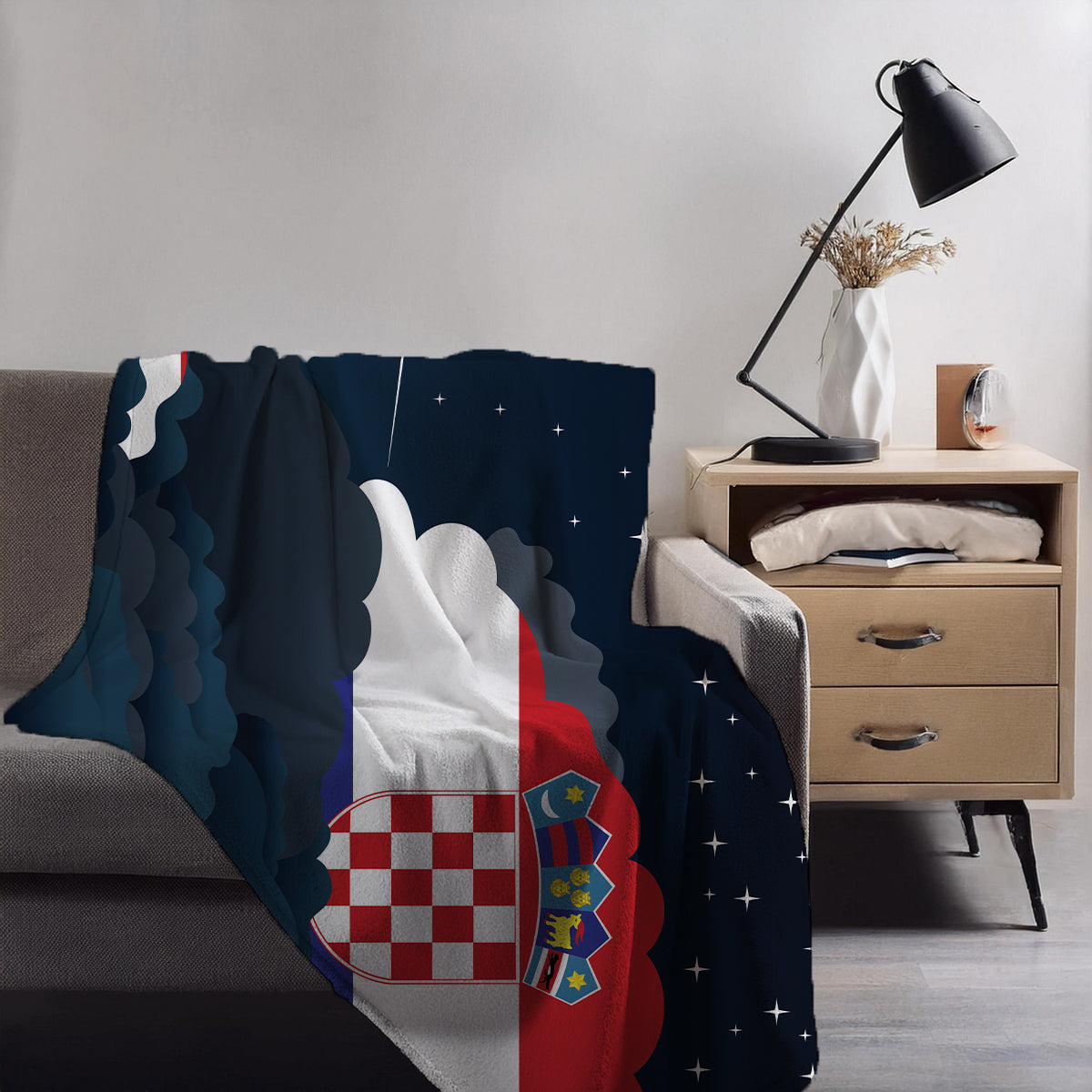 Croatia Night Clouds Blankets & Throws | Premium Soft Blankets | City Posters Plus
