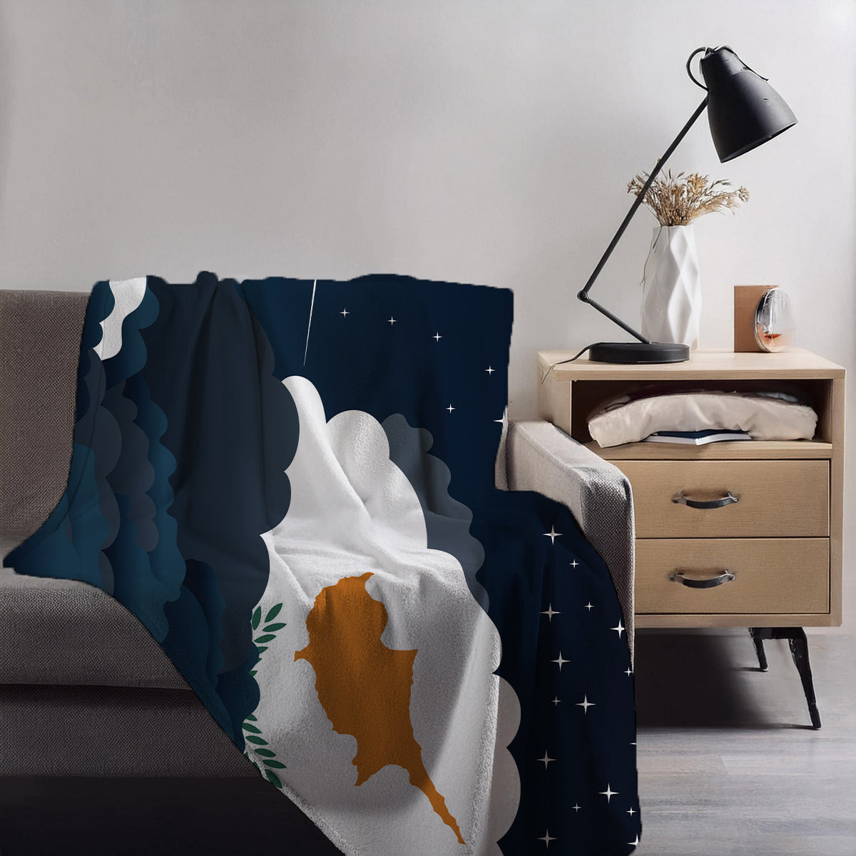 Cyprus Night Clouds Blankets & Throws | Premium Soft Blankets | City Posters Plus