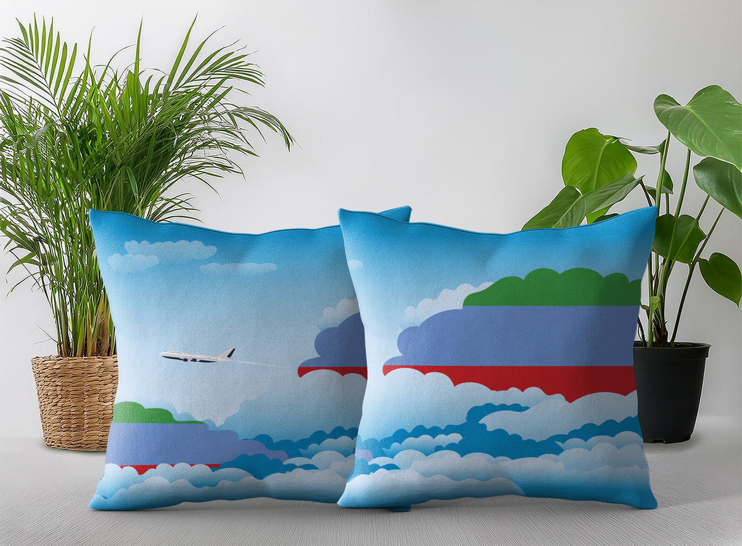 Dagestan Day Clouds Pillow Case and Pillow Throw