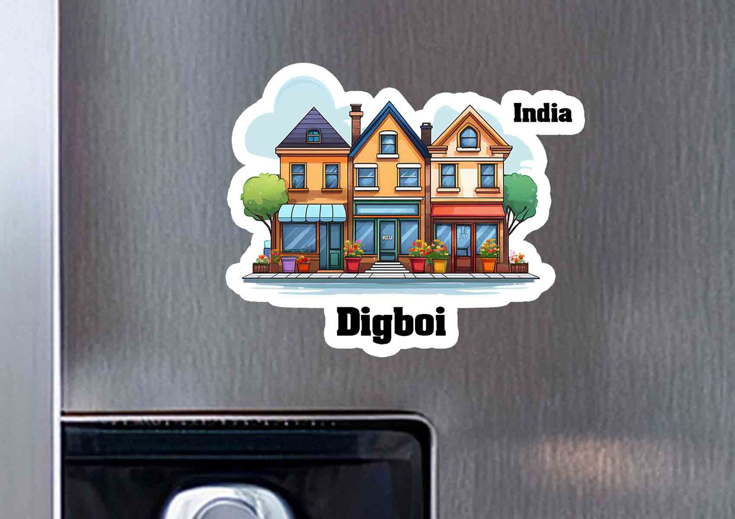 Digboi Three Home Office Shop Fridge Magnet