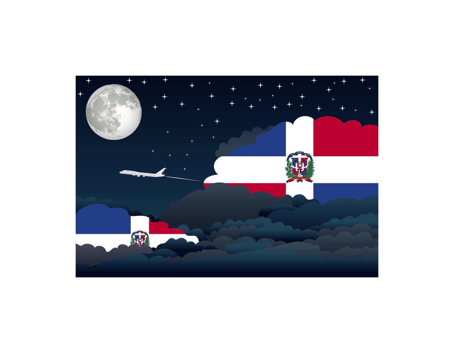 Dominican Republic Night Clouds Blankets & Throws | Premium Soft Blankets | City Posters Plus