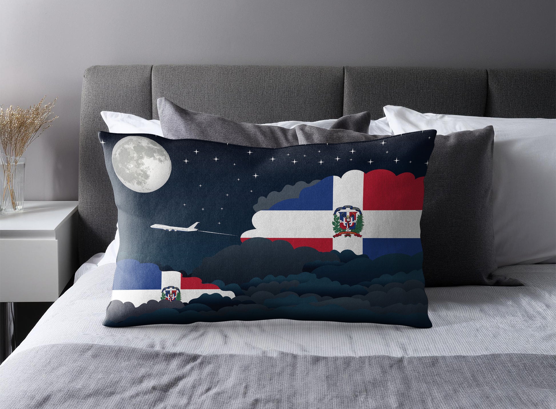 Dominican Republic Night Clouds Pillow Case and Pillow Throw