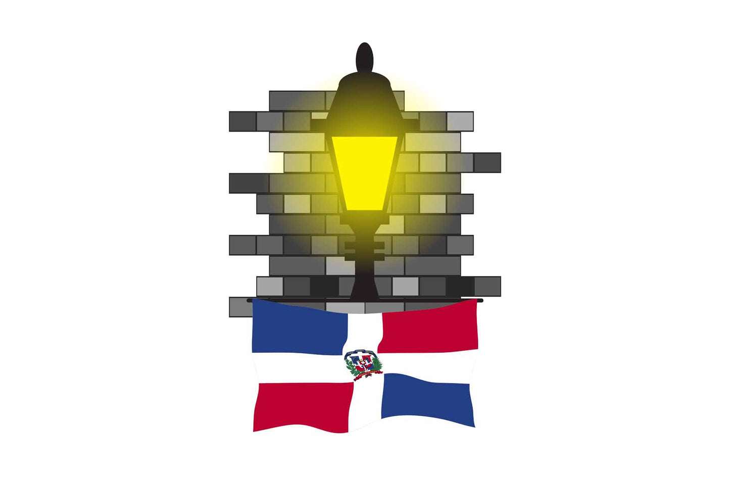 Dominican Republic Street Lamp Bricks Fridge Magnet