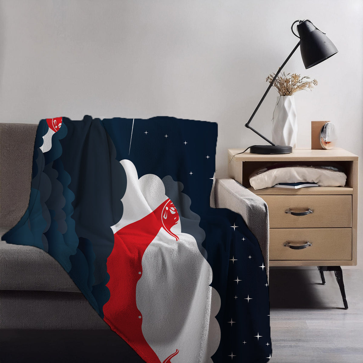 Easter Island Rapa Nui Night Clouds Blankets & Throws | Premium Soft Blankets | City Posters Plus