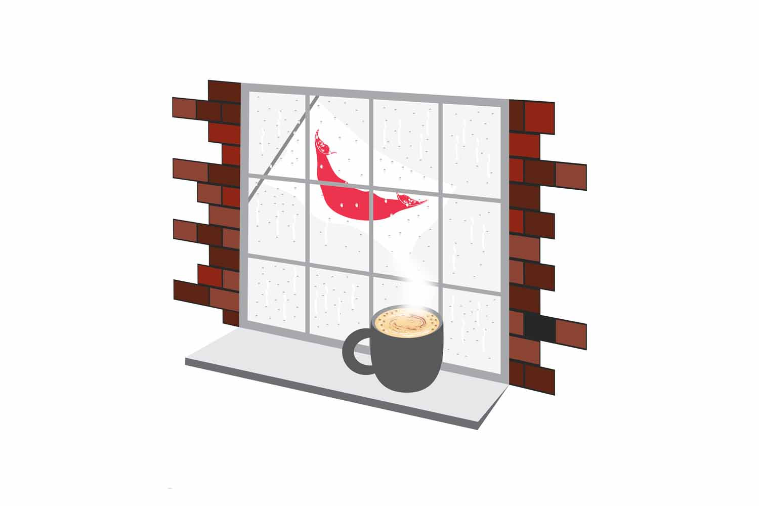 Easter Island Rapa Nui Coffee Rain Window Fridge Magnet