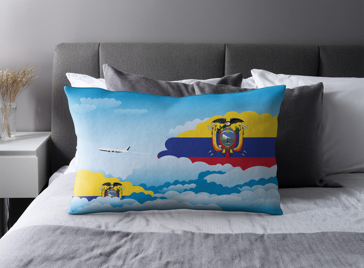 Ecuador World Airplane Day Clouds Square & Rectangle Pillow Cases | Aviation Decorative Pillow Covers