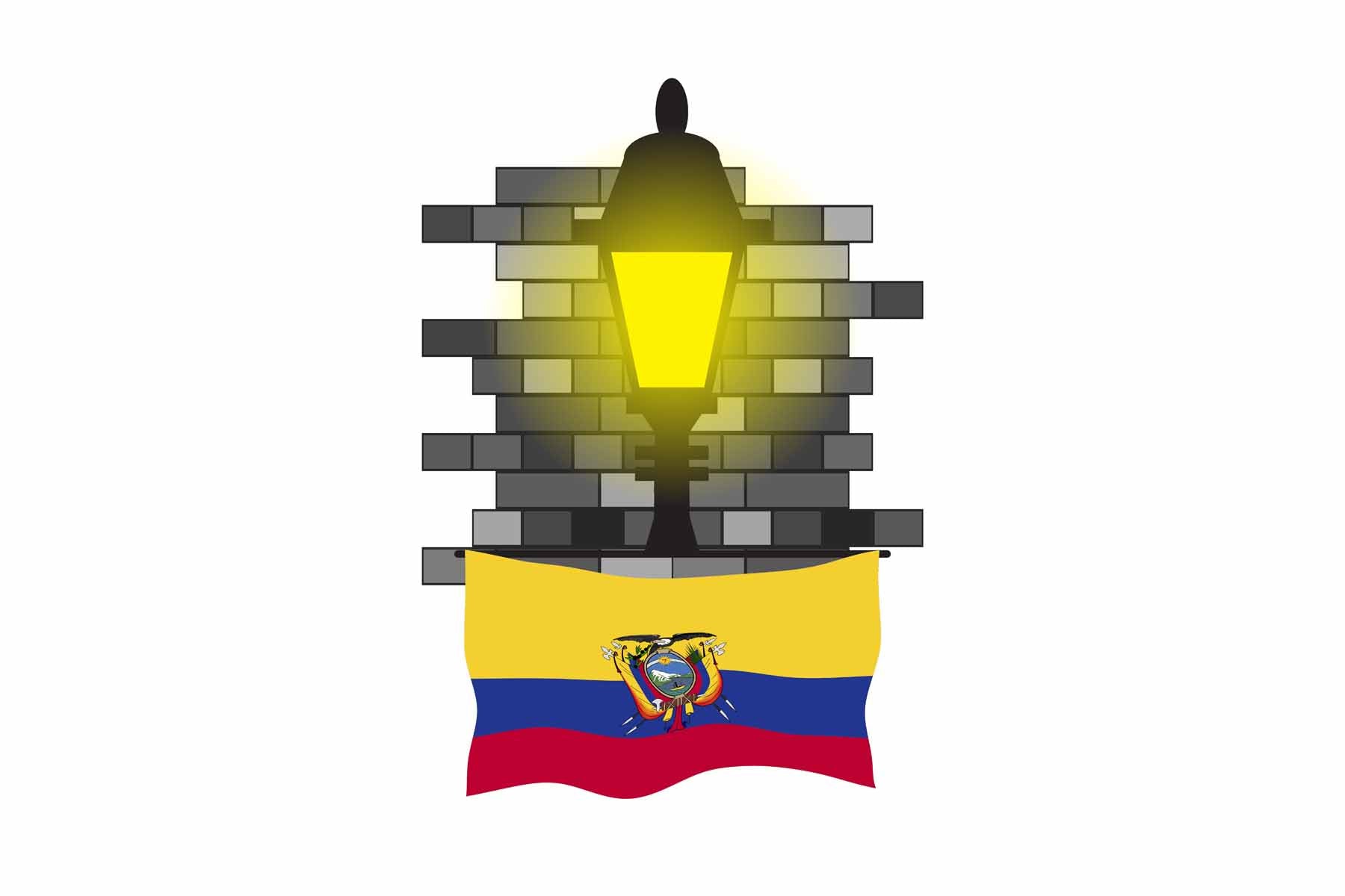 Ecuador Street Lamp Bricks Fridge Magnet