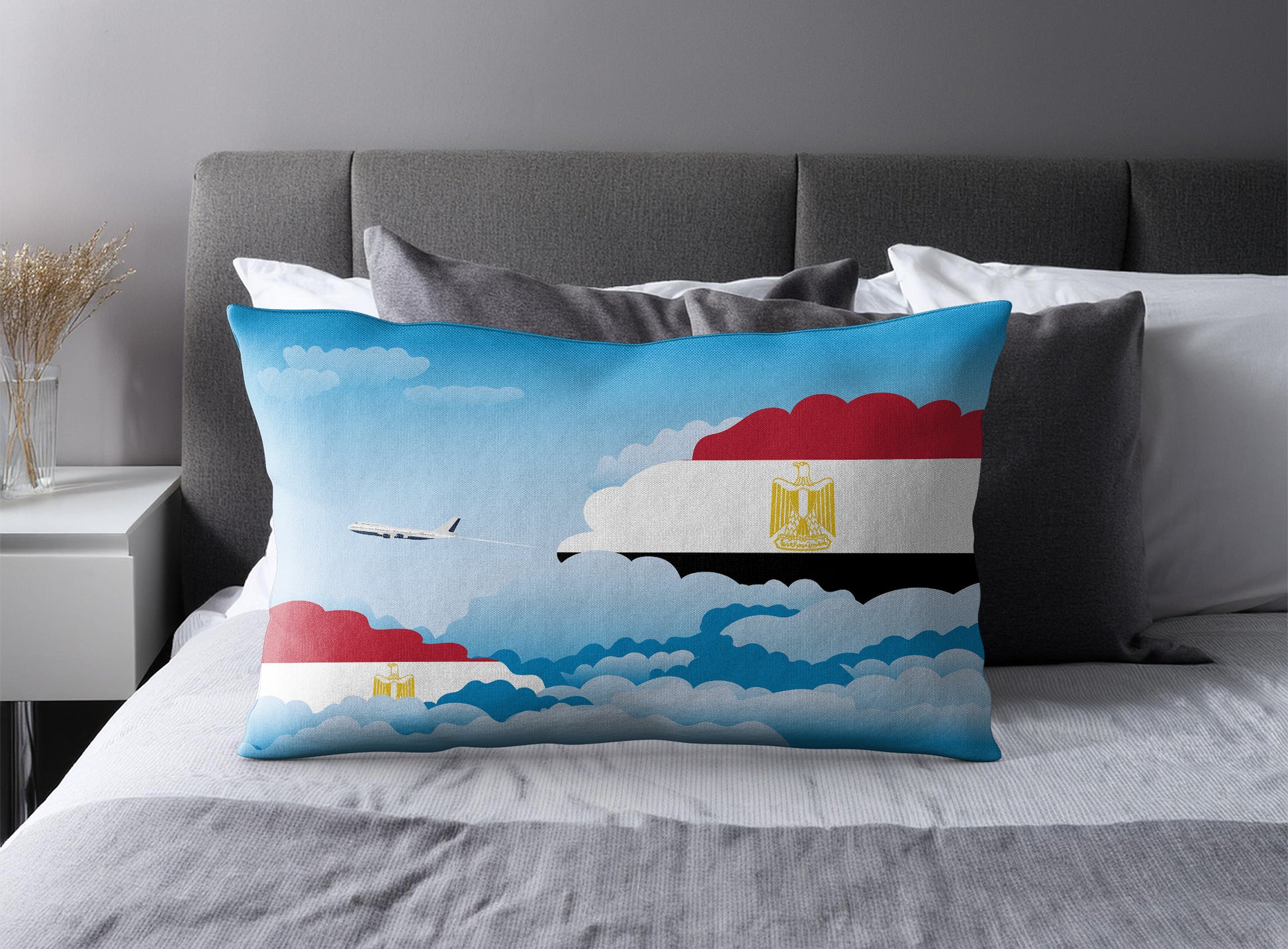 Egypt Day Clouds Pillow Case and Pillow Throw
