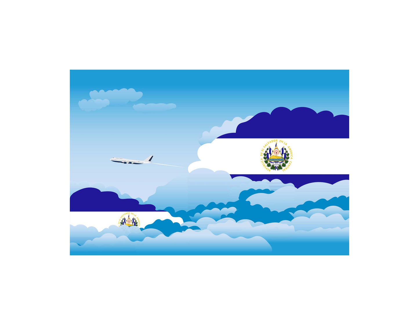 El Salvador Day Clouds Blankets & Throws | Soft Premium Blankets | City Posters Plus
