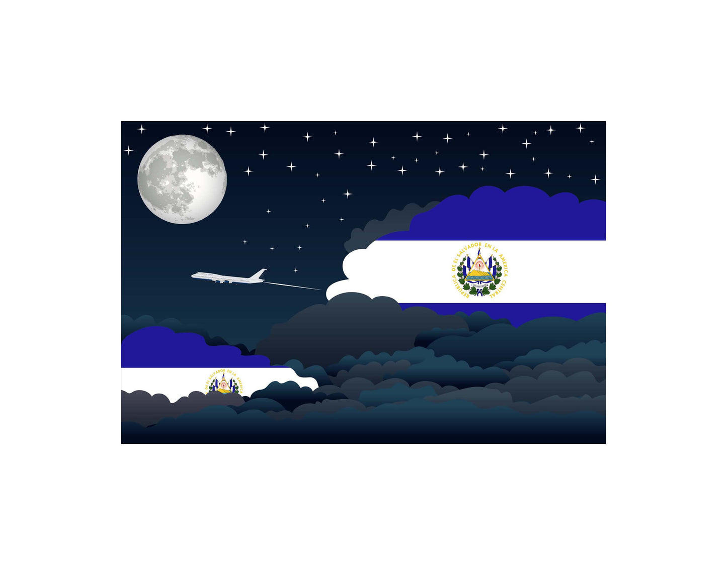 El Salvador Night Clouds Blankets & Throws | Premium Soft Blankets | City Posters Plus