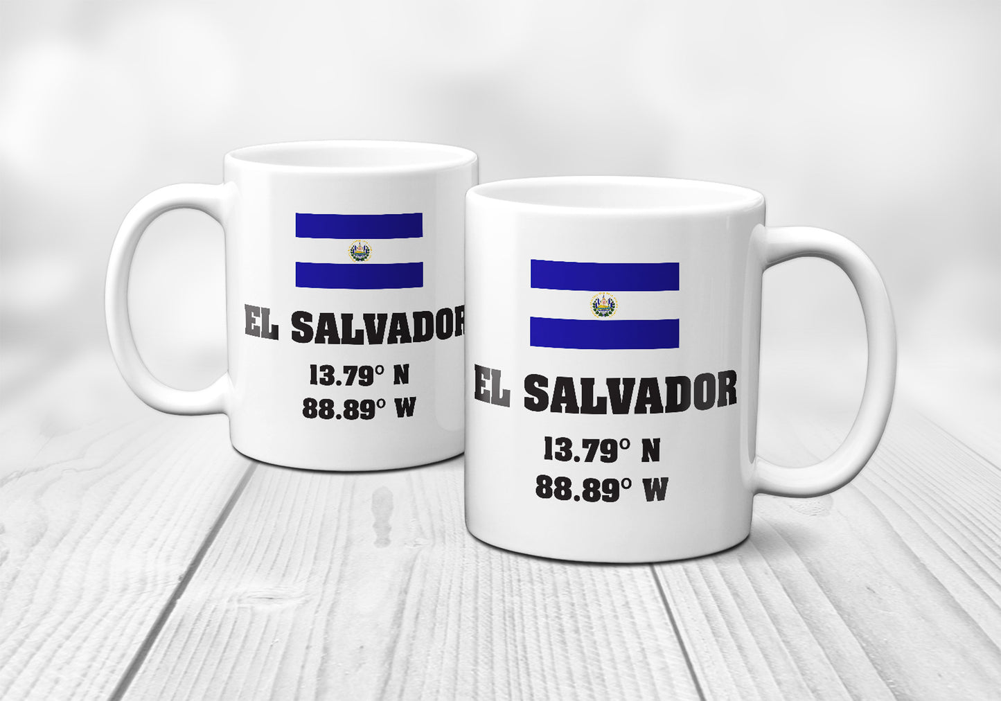 El Salvador Laitutude Longitude Mug