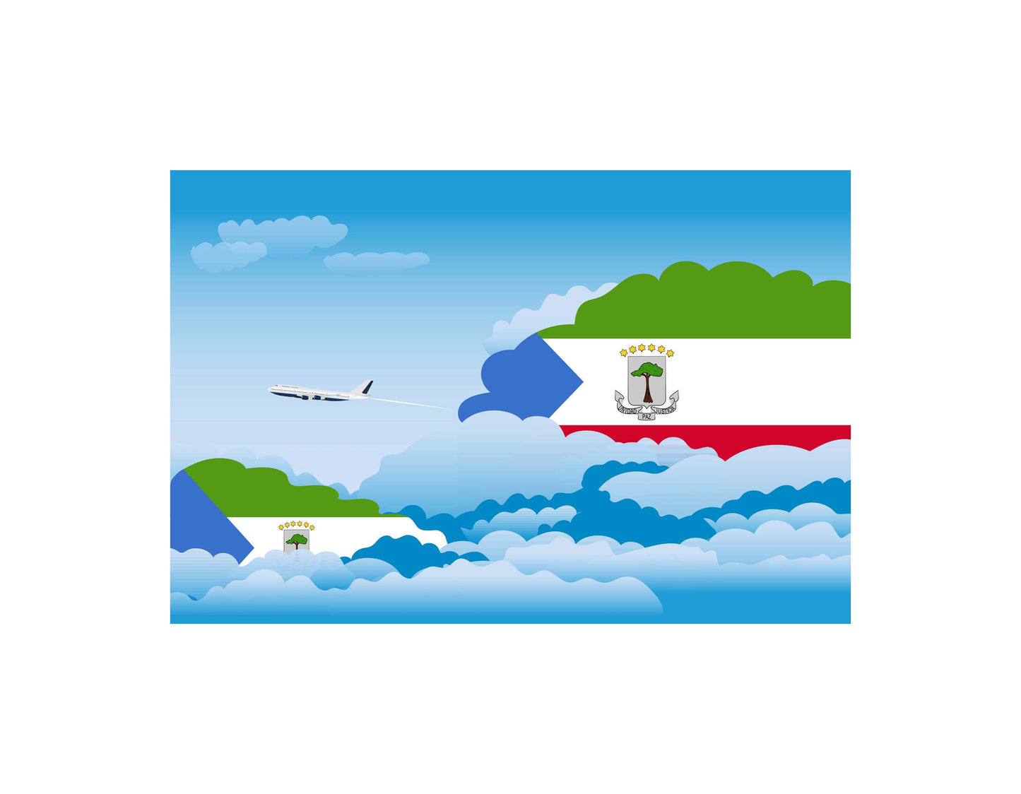 Equatorial Guinea Day Clouds Blankets & Throws | Soft Premium Blankets | City Posters Plus