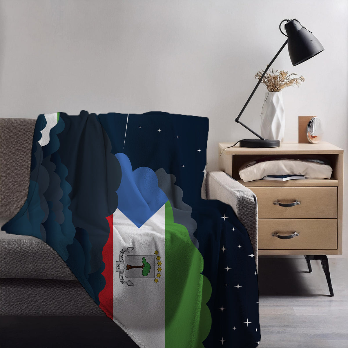 Equatorial Guinea Night Clouds Blankets & Throws | Premium Soft Blankets | City Posters Plus