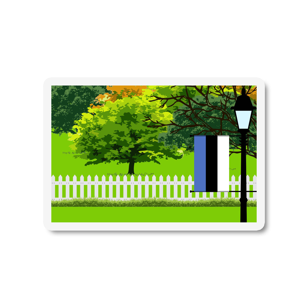 Estonia Trees Street Lamp Fridge Magnet