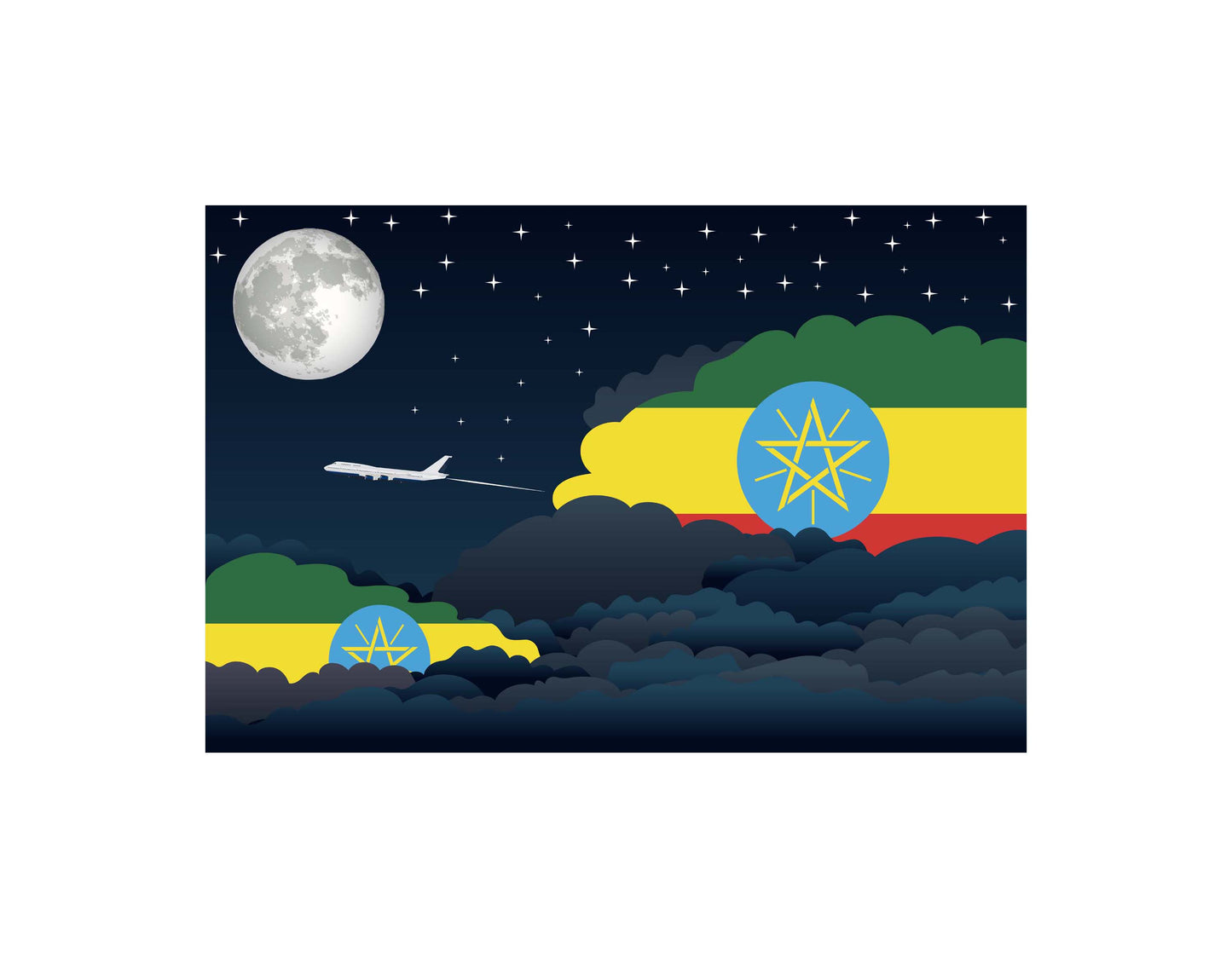 Ethiopia Night Clouds Blankets & Throws | Premium Soft Blankets | City Posters Plus
