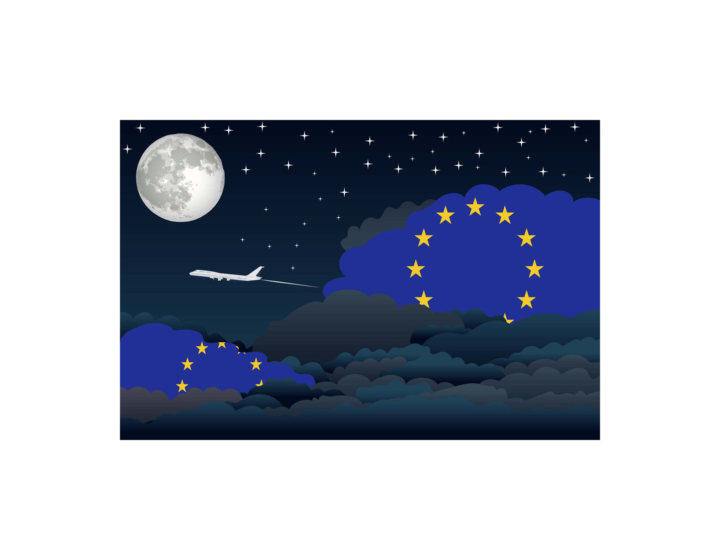 European Union Night Clouds Blankets & Throws | Premium Soft Blankets | City Posters Plus