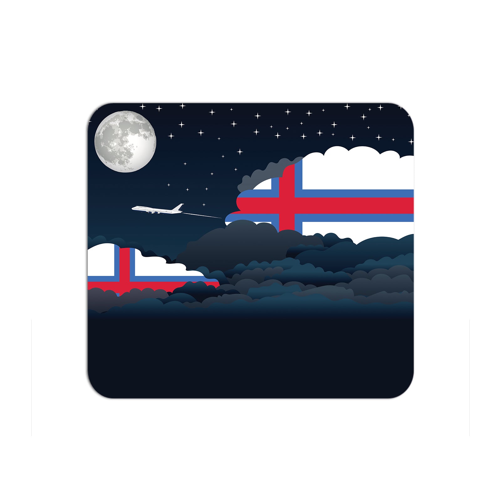 Faroe Islands Airplane Airport Flight Night Clouds Mousepad 