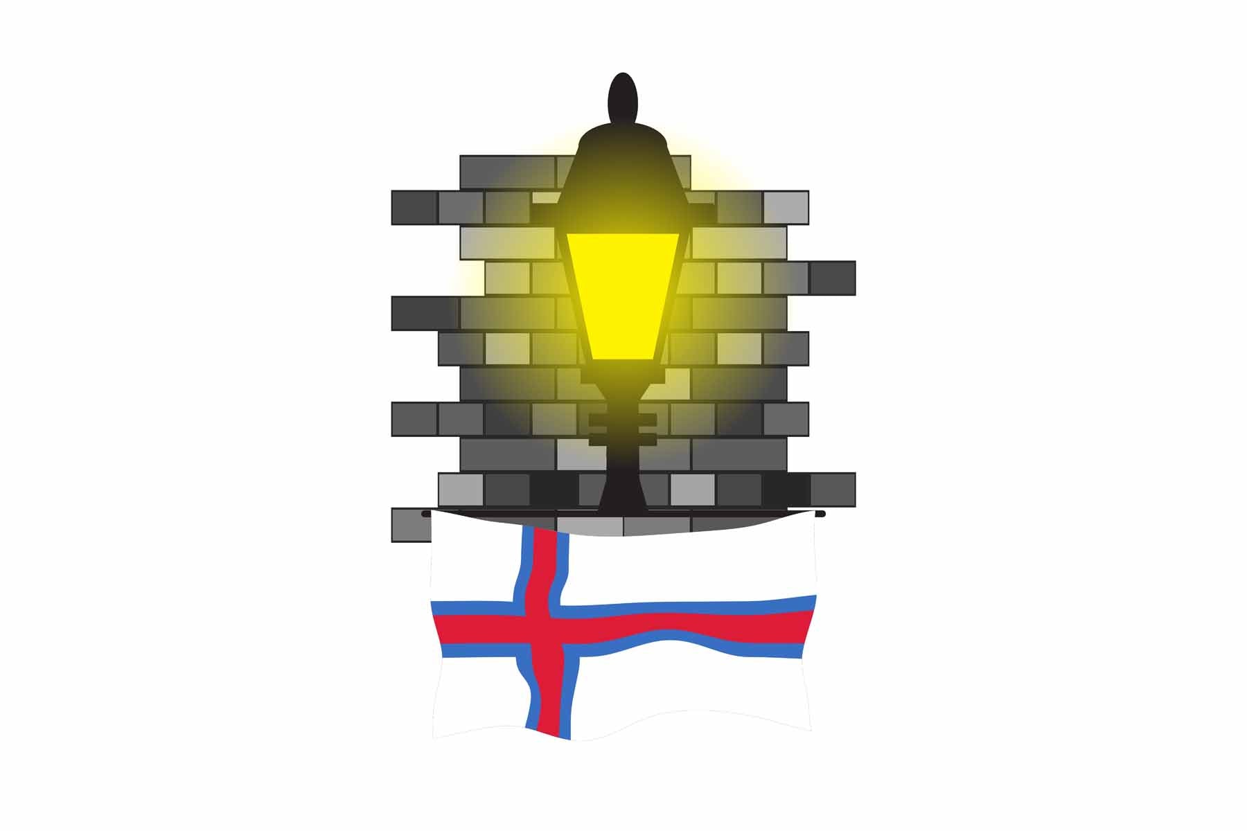 Faroe Islands Street Lamp Bricks Fridge Magnet