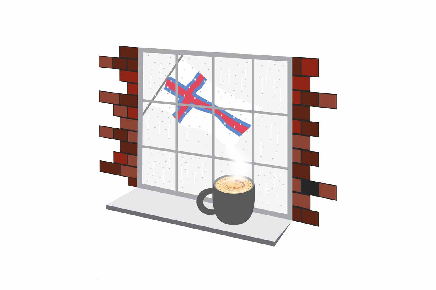 Faroe Islands Coffee Rain Window Fridge Magnet