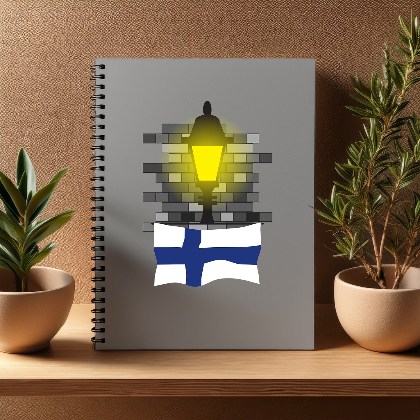 Finland  Street Lamp Bricks Notebook