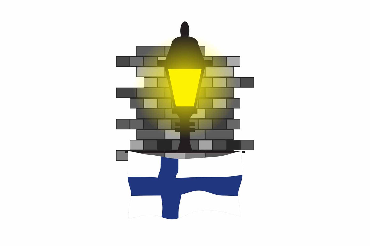 Finland Street Lamp Bricks Fridge Magnet