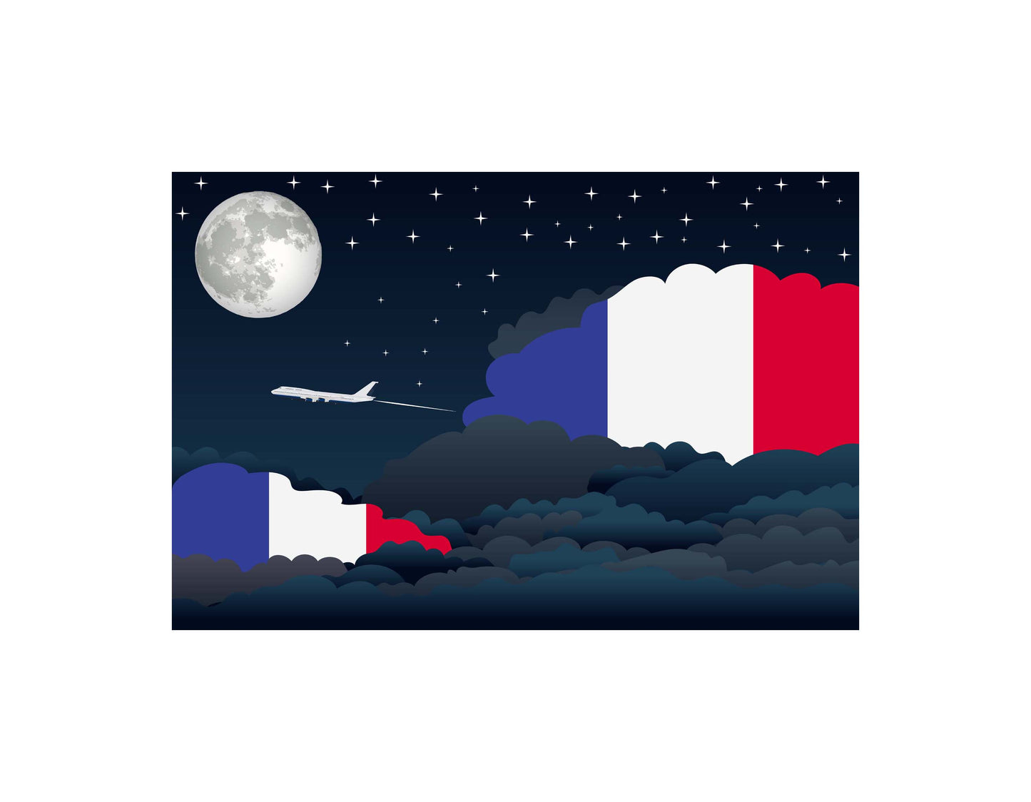 France Night Clouds Blankets & Throws | Premium Soft Blankets | City Posters Plus