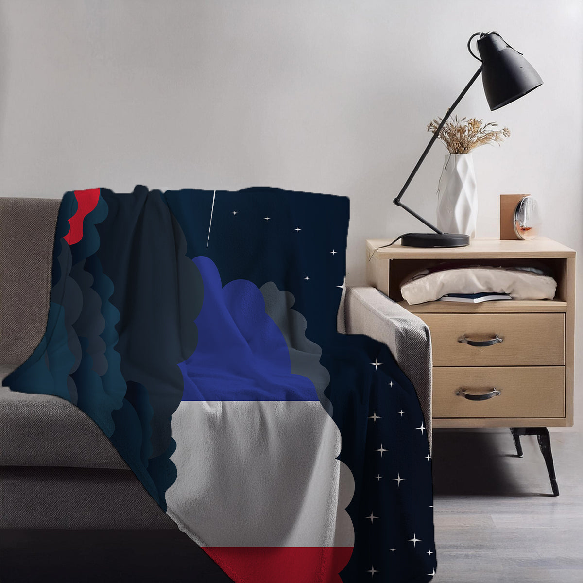 France Night Clouds Blankets & Throws | Premium Soft Blankets | City Posters Plus