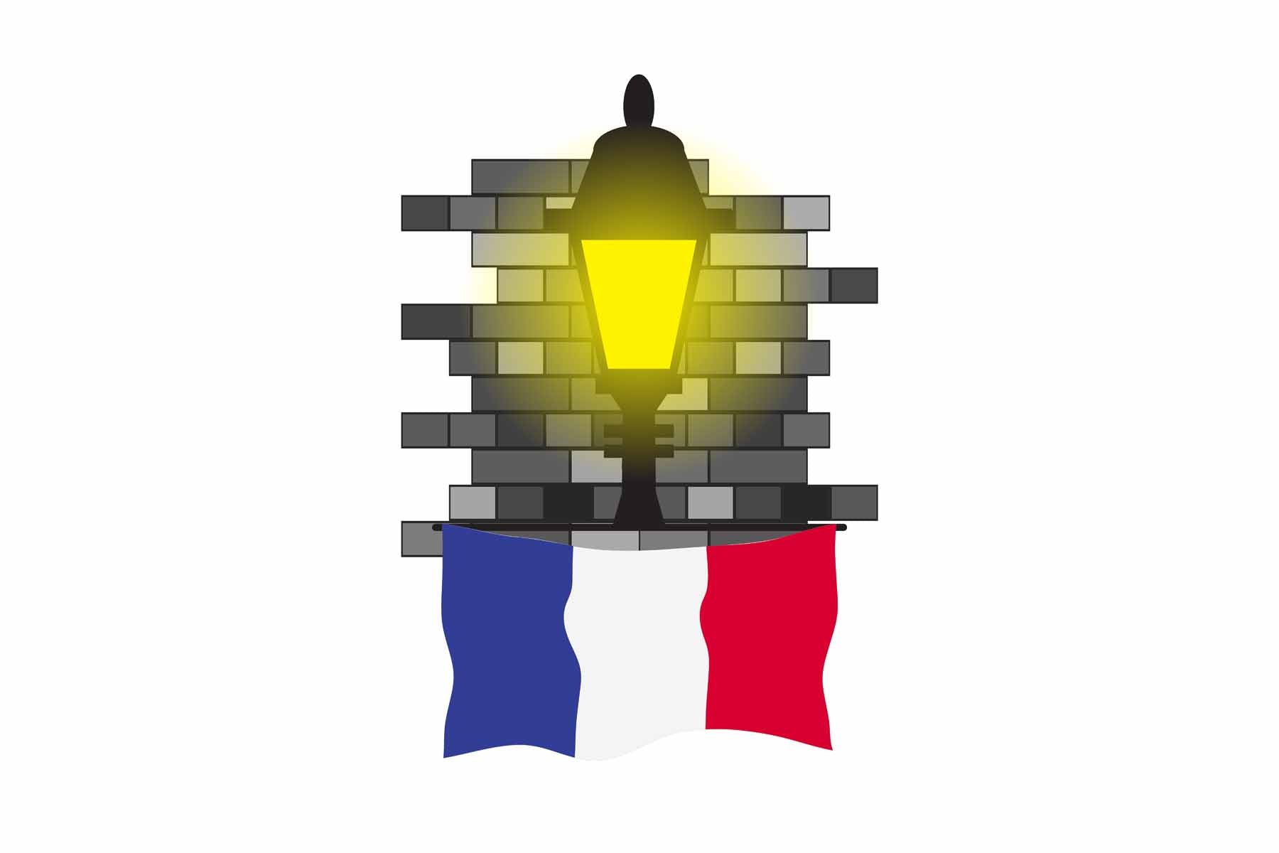 France Street Lamp Bricks Fridge Magnet