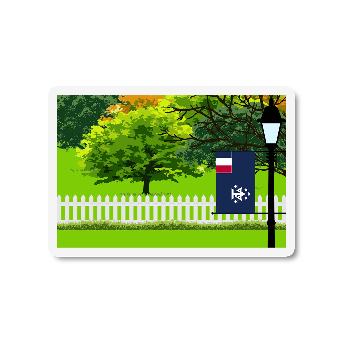 French Southern and Antarctic Lands Trees and Street Lamp Sticker