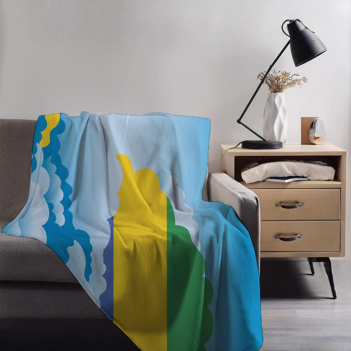 Gabon Day Clouds Blankets & Throws | Soft Premium Blankets | City Posters Plus