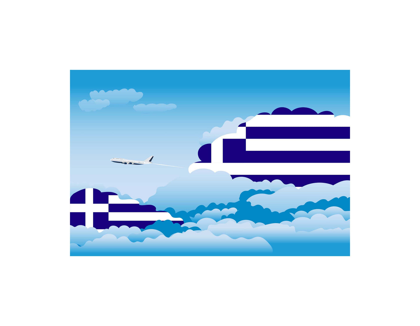 Greece Day Clouds Blankets & Throws | Soft Premium Blankets | City Posters Plus