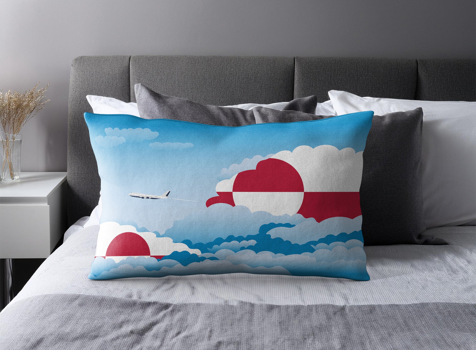 Greenland Day Clouds Pillow Case and Pillow Throw
