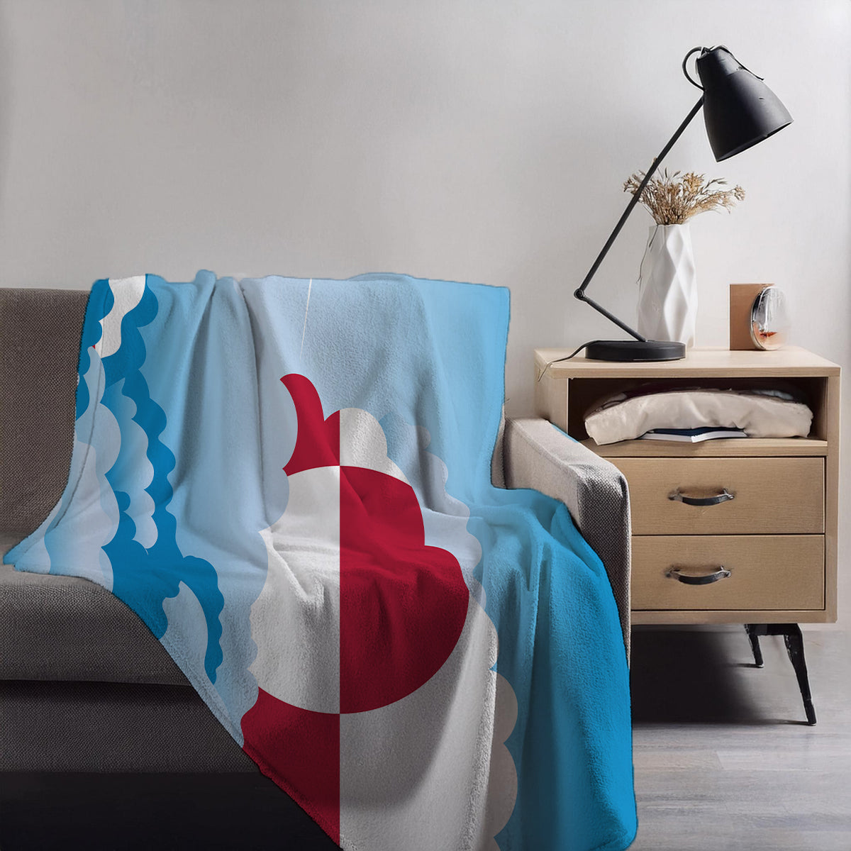 Greenland Day Clouds Blankets & Throws | Soft Premium Blankets | City Posters Plus