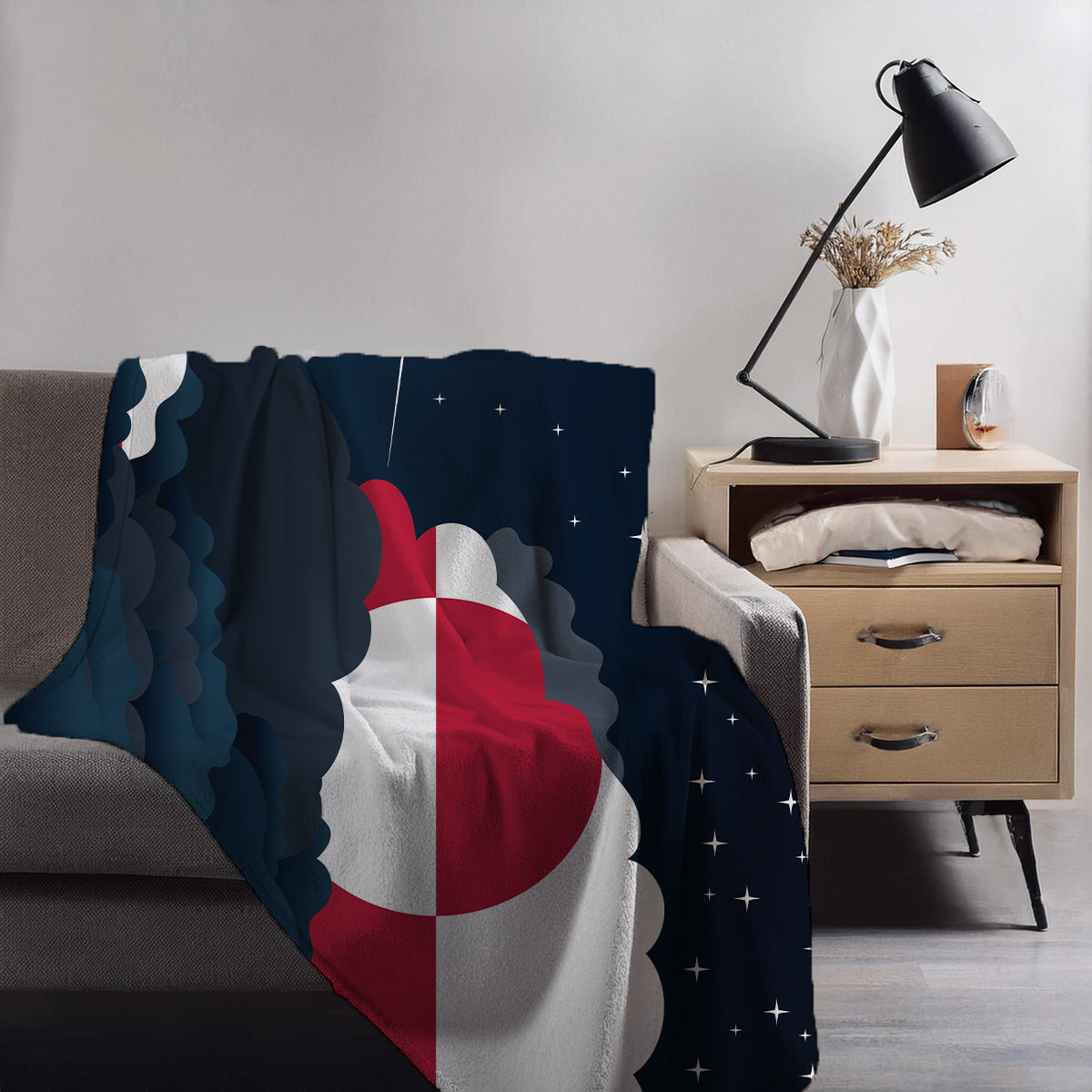 Greenland Night Clouds Blankets & Throws | Premium Soft Blankets | City Posters Plus