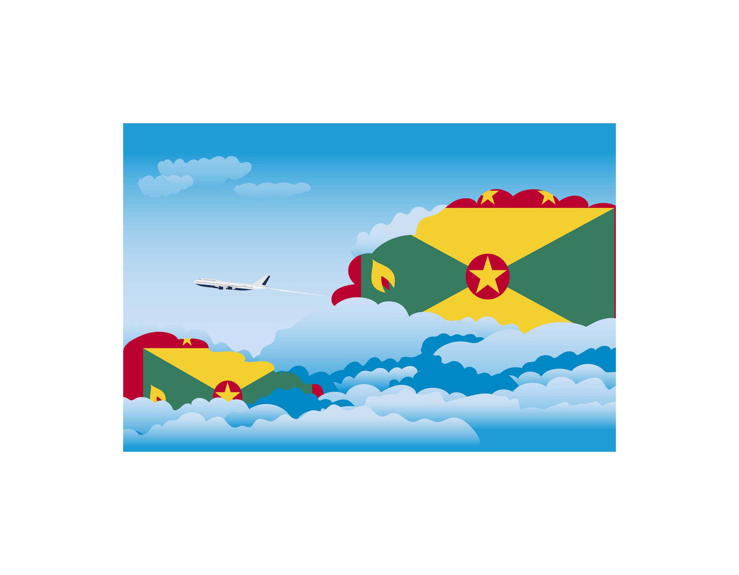 Grenada Day Clouds Blankets & Throws | Soft Premium Blankets | City Posters Plus