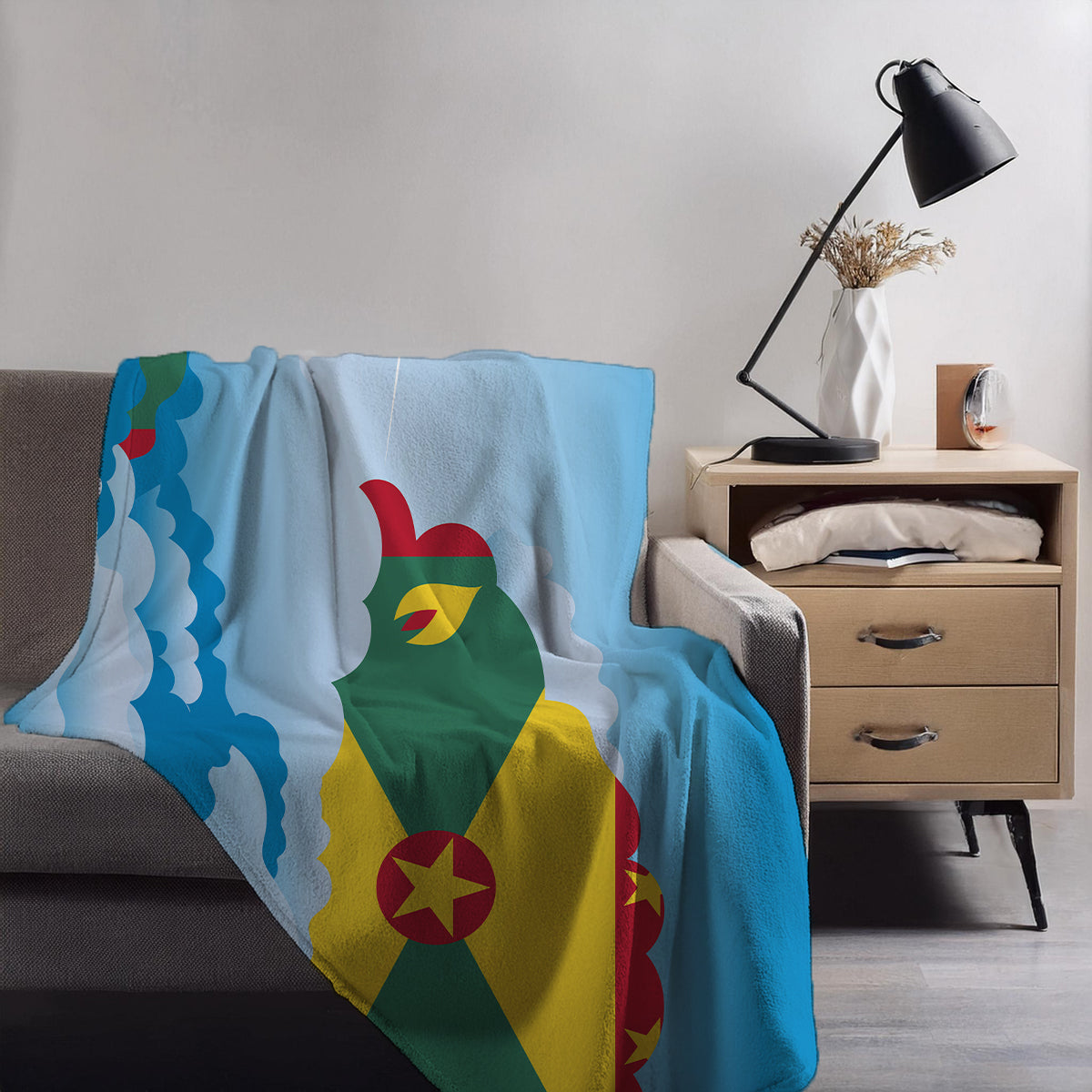 Grenada Day Clouds Blankets & Throws | Soft Premium Blankets | City Posters Plus