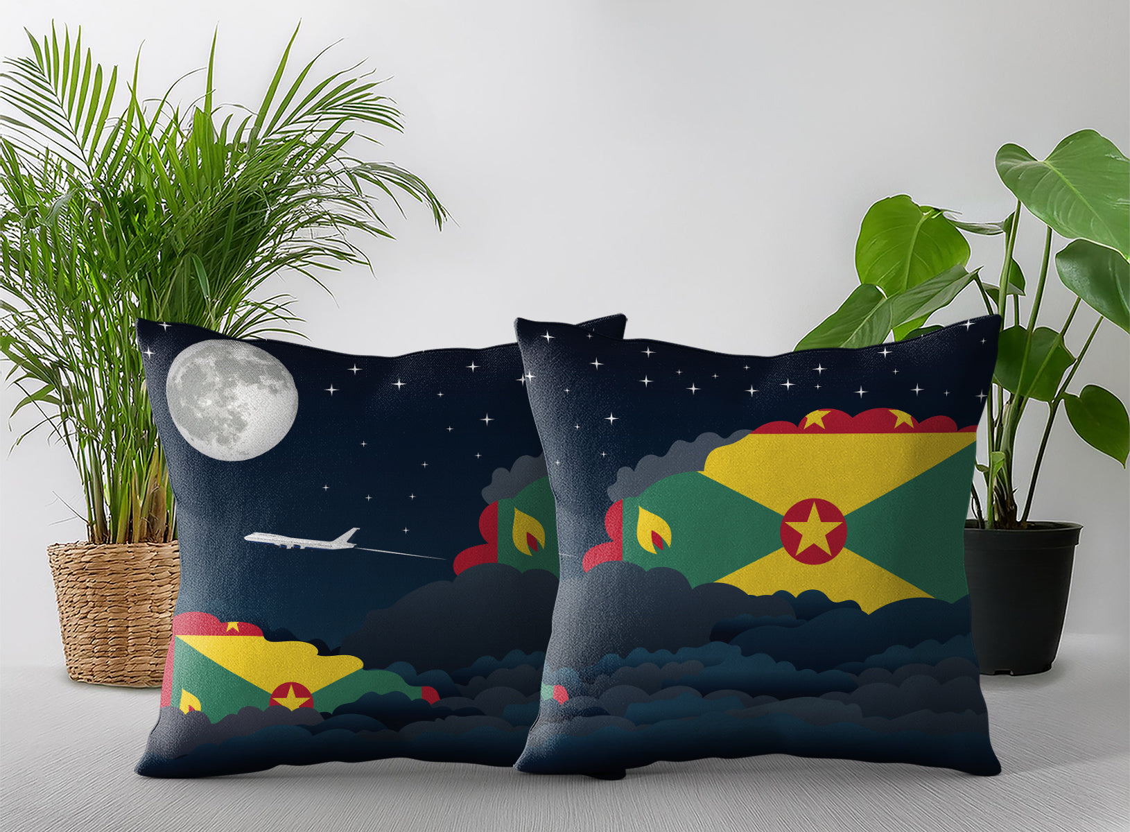 Grenada Night Clouds Pillow Case and Pillow Throw